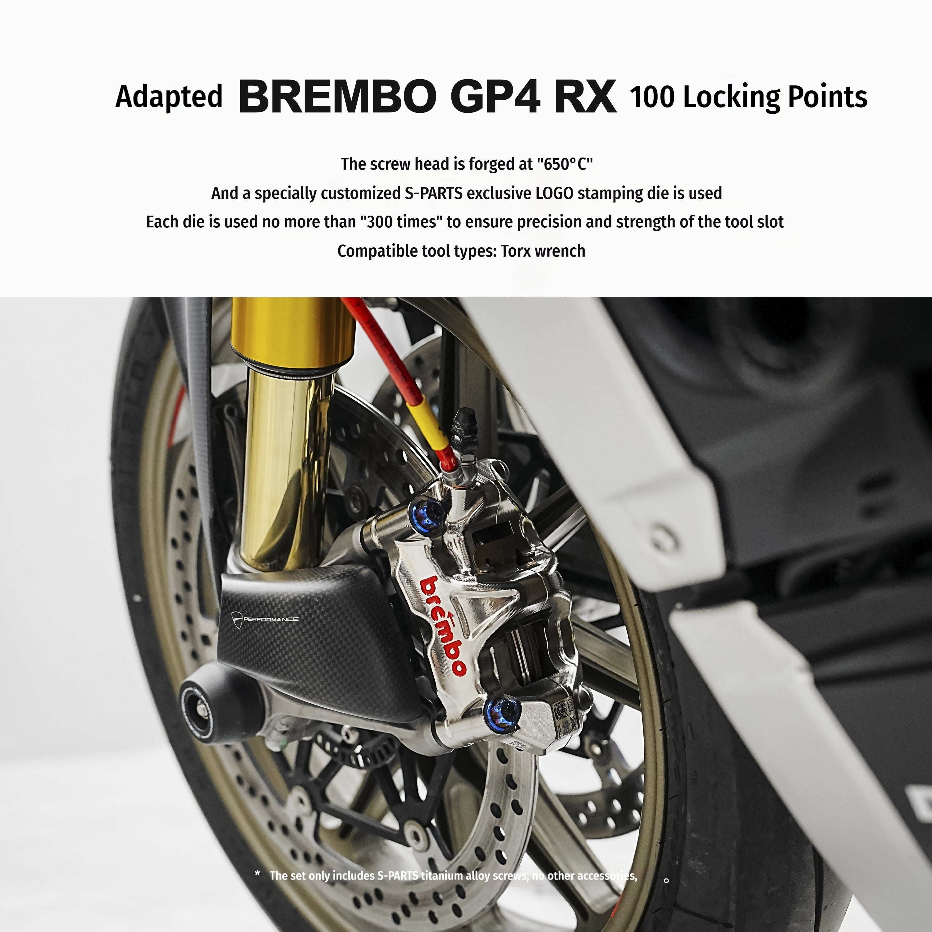 SPARTS Titanium Alloy Brembo M50 Caliper Bolt Kit (M10×55)