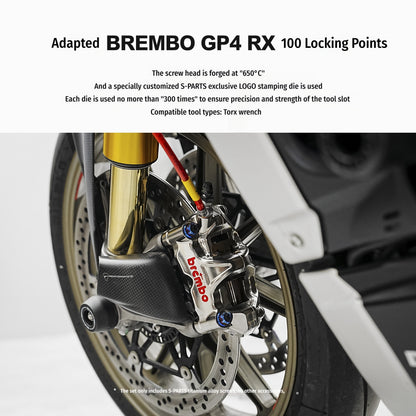 SPARTS Titanium Caliper Bolt Kit for BREMBO GP4 RX 100 | TC4 Titanium Brake Caliper Screws