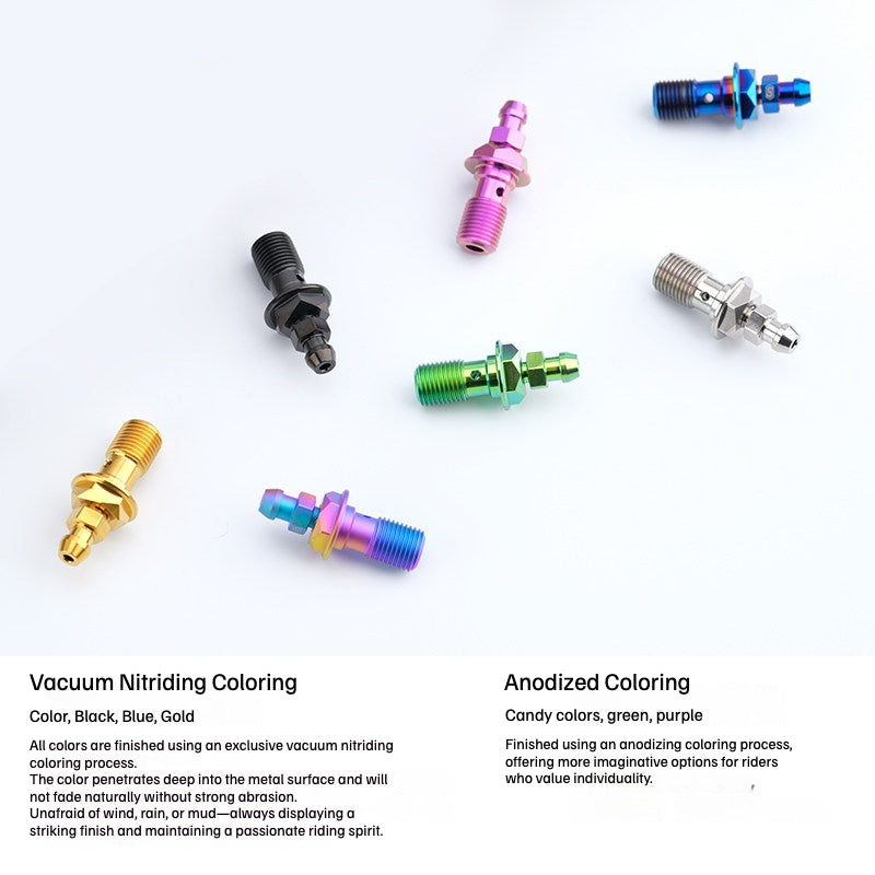 SPARTS M10 Single-Hole Banjo Bolt with Bleeder – Hex Head Titanium Bolt P1.0 / P1.25 for E-Bikes, Motorcycles & Bicycles