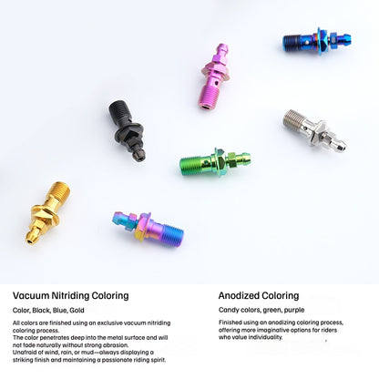 SPARTS M10 Single-Hole Banjo Bolt with Bleeder – Hex Head Titanium Bolt P1.0 / P1.25 for E-Bikes, Motorcycles & Bicycles