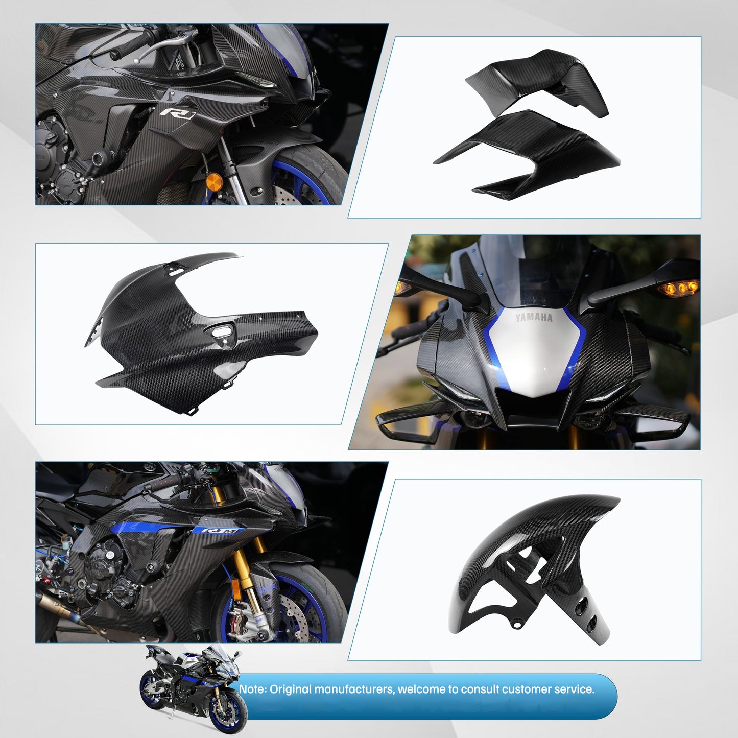 Carbon Fiber Fairings and Bodywork Parts for 2022 Yamaha YZF R1 R1M