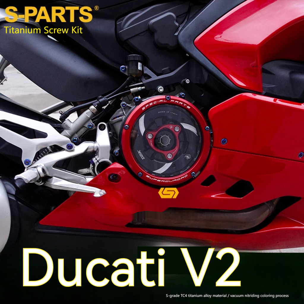 S-PARTS  Compatible with / Suitable for Ducati DUCATI V2 Full Titanium Bolt Kit