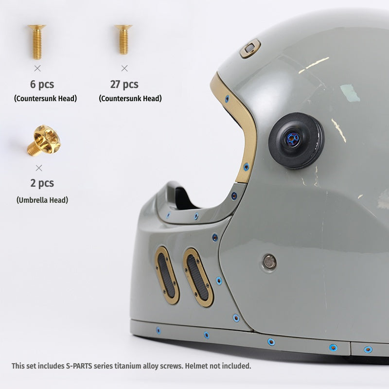SPARTS Titanium Helmet Screw Set for QWART – CNC Machined Motorcycle Hardware