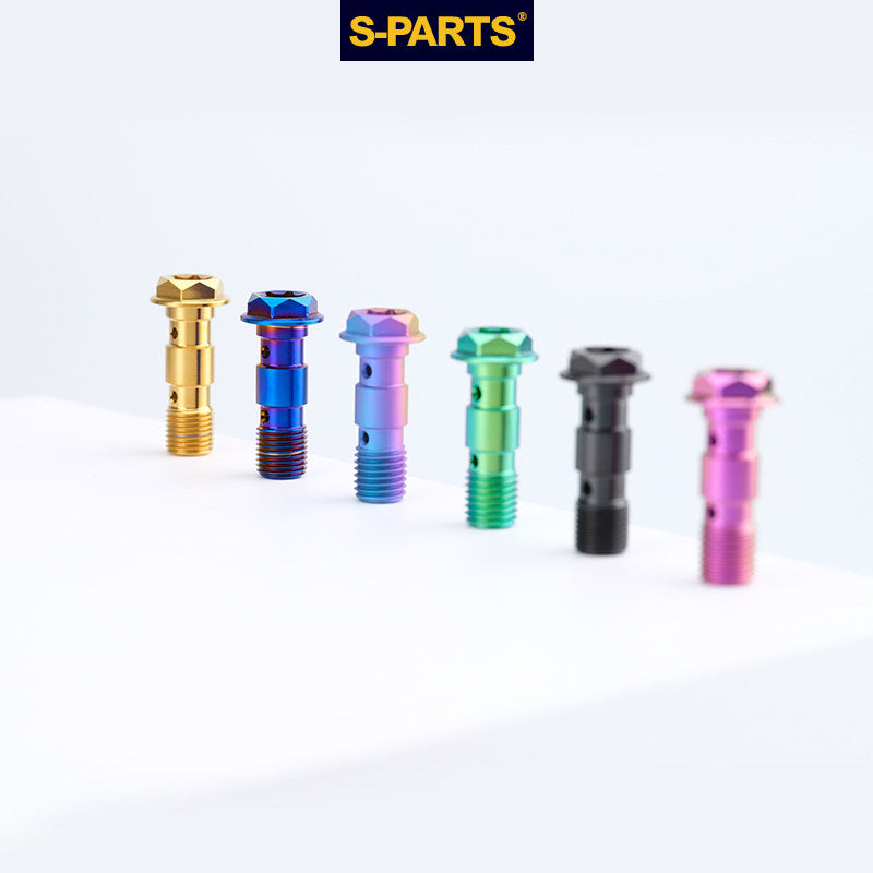 SPARTS M10 Double Banjo Bolt Faceted Design Titanium Bolt for Motorcycle Brake Calipers