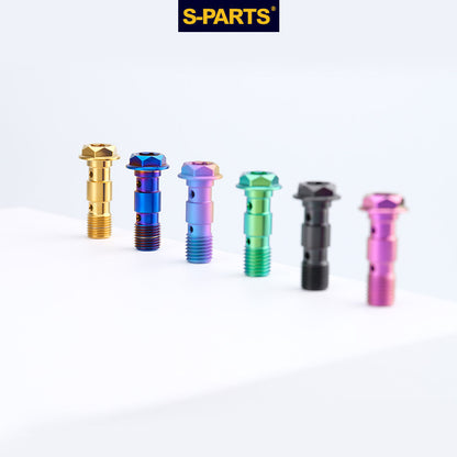SPARTS M10 Double Banjo Bolt Faceted Design Titanium Bolt for Motorcycle Brake Calipers