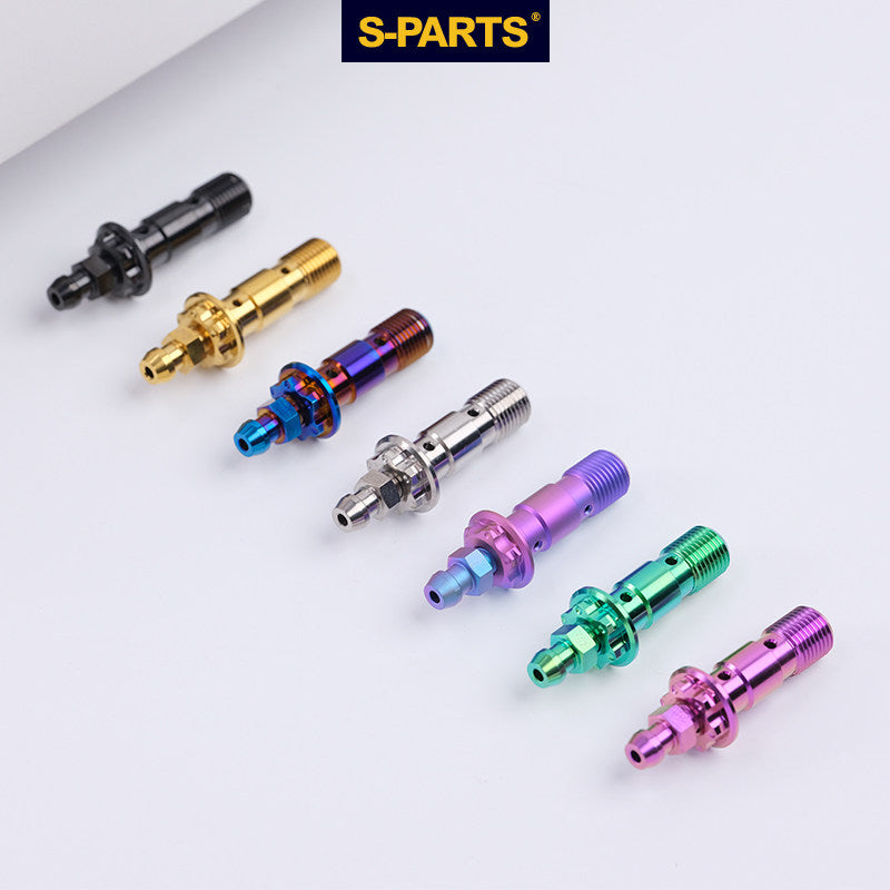 SPARTS M10 Dual-Hole Brake Line & Bleeder Bolt P1.0 / P1.25 Titanium Alloy | Motorcycle Brake Upgrade