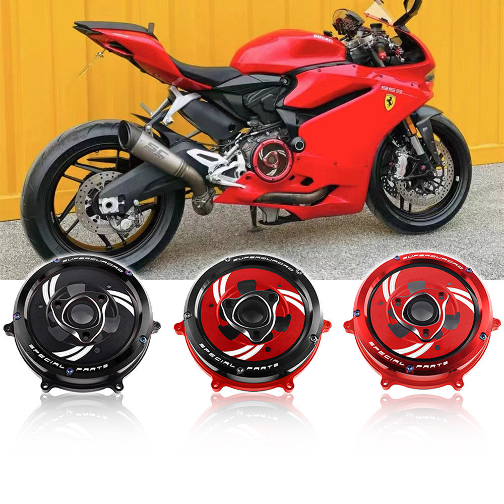 Ducati 959 / 1199 / 1299 / Panigale V2 / V4 / V4S Transparent Clutch Cover Kit Clear Clutch Side Cover Upgrade