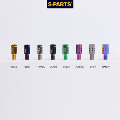 S-PARTS M10 to M10 Titanium Forward & Reverse Thread Motorcycle Mirror Adapter Bolt Upgrade