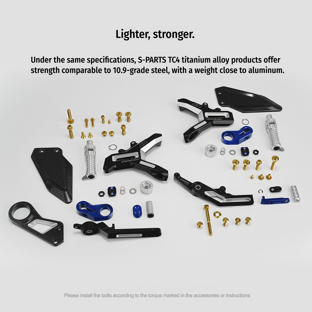 SPARTS Gilles Foot Peg Titanium Bolt Kit for BMW S1000RR – Luxembourg Edition