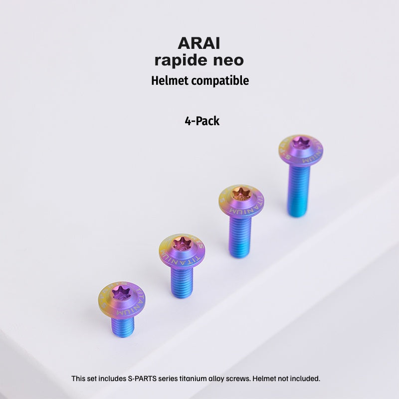 SPARTS Titanium Helmet Screws Kit for ARAI RAPIDE NEO / RX7X / AX7X – M5 & M6 Dome Head Bolts