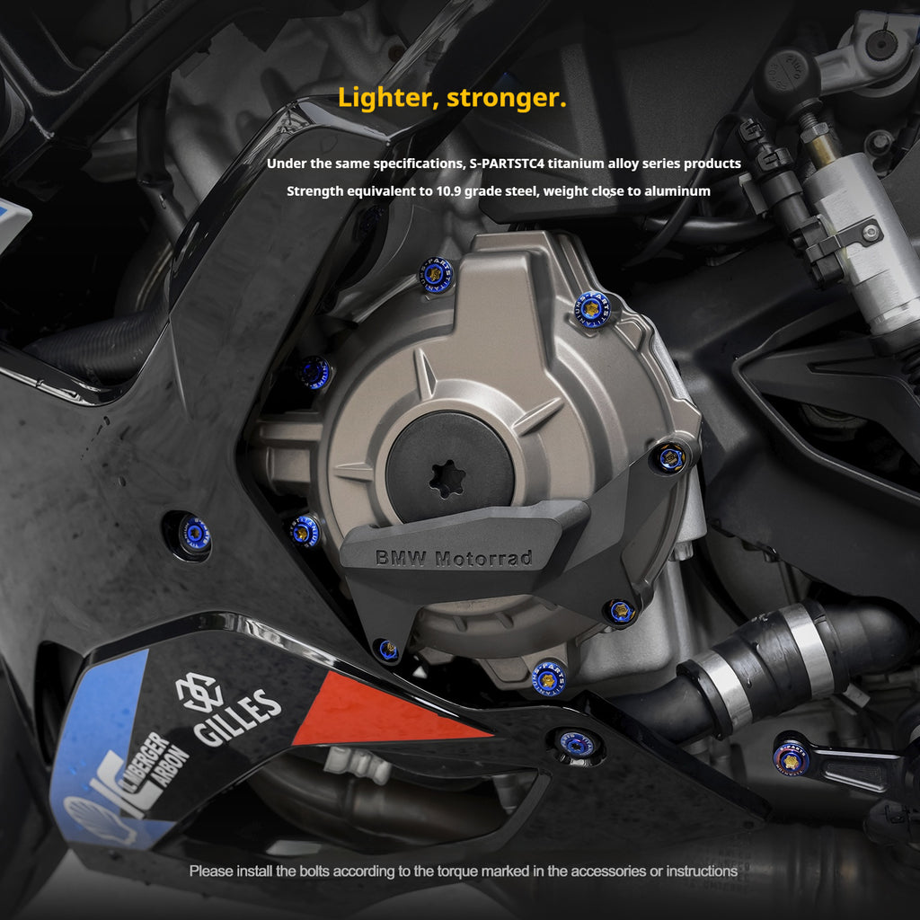 SPARTS TC4 Titanium Bolt Kit Compatible with BMW S1000RR — Full Motorcycle Upgrade Fastener Set