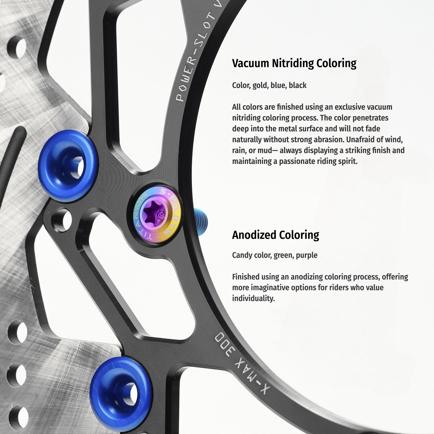 SPARTS KAMUI XMAX300 Upgraded Oversized Brake Disc Titanium Bolts Yamaha Brake Rotor
