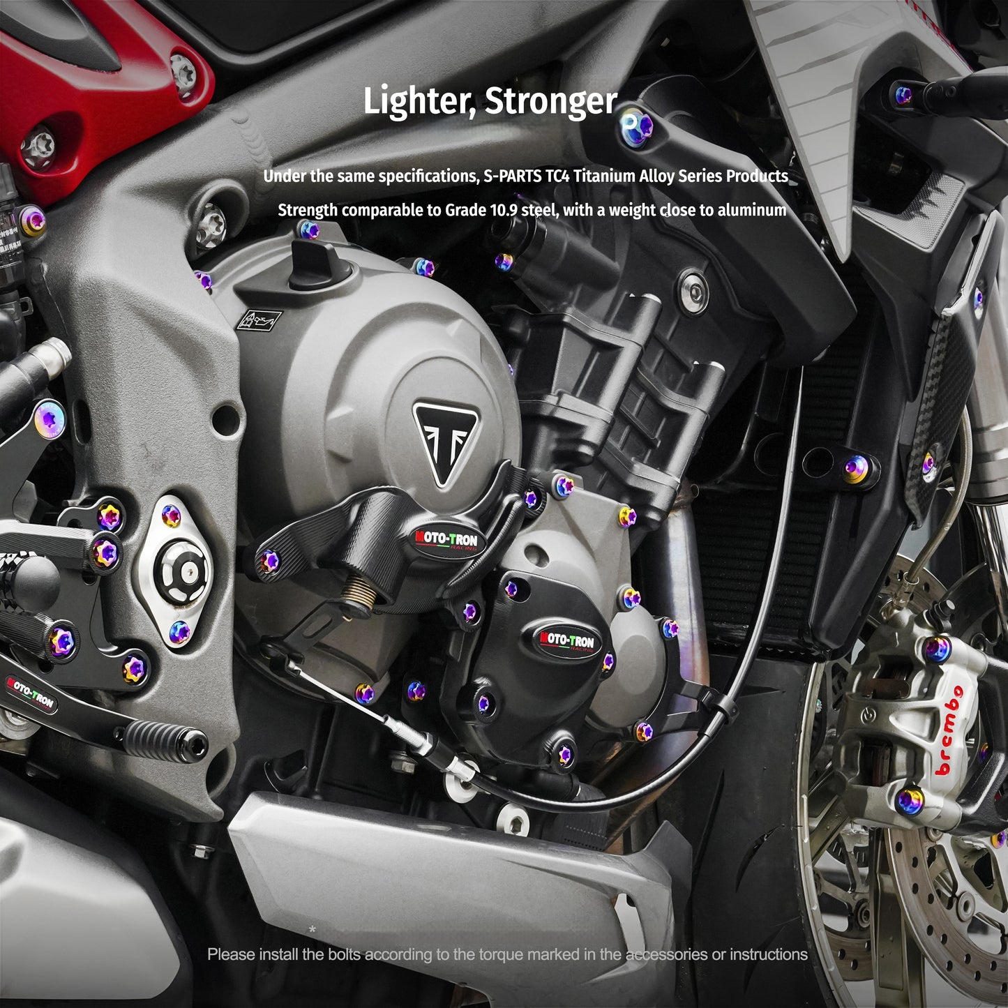 SPARTS Titanium Bolts for Triumph Street Triple 765 RS – Engine & Exhaust Upgrade Fasteners