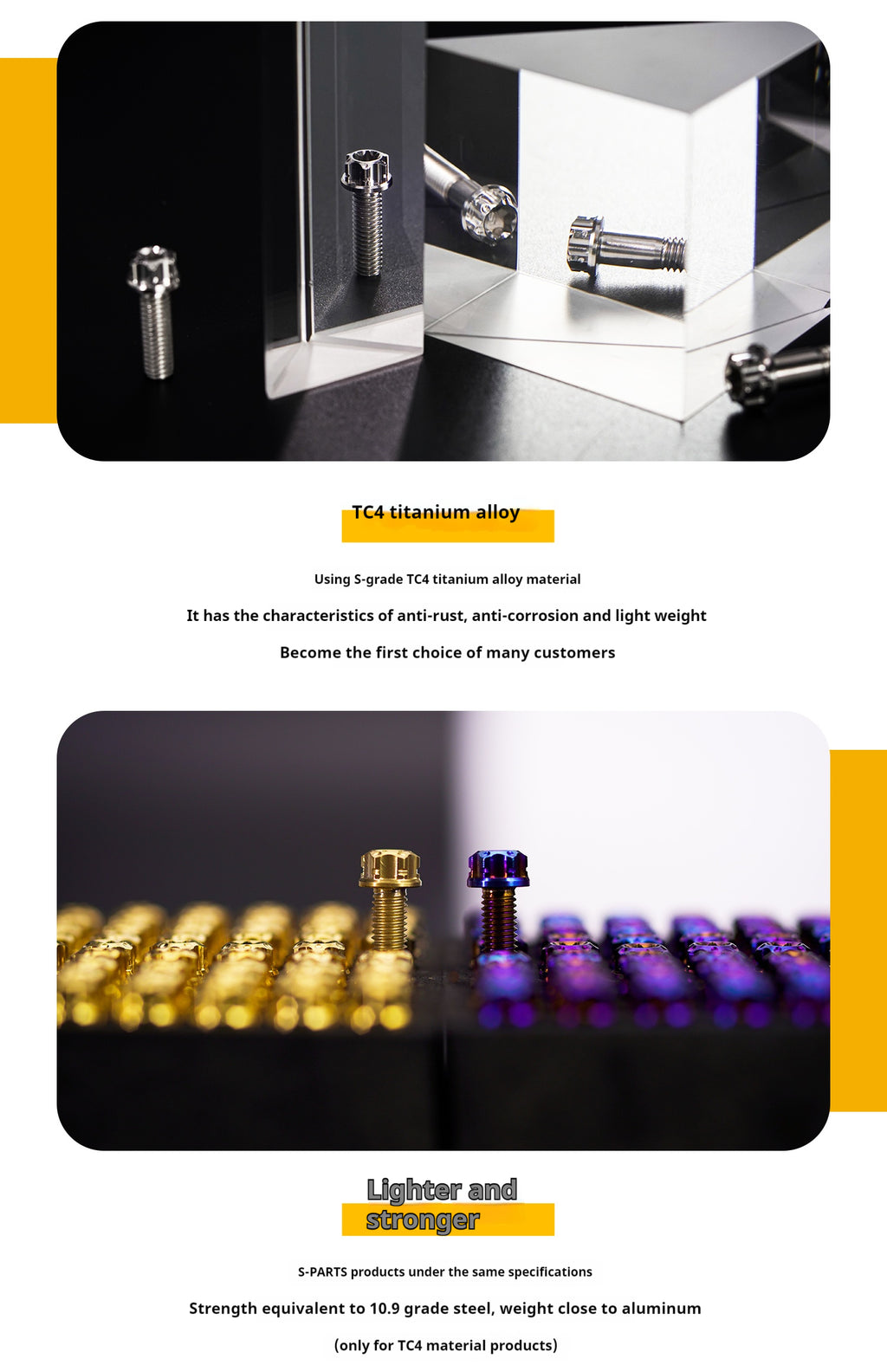 -PARTS M8 A3 Titanium Motorcycle Bolt – Multi-Length, Standard Head