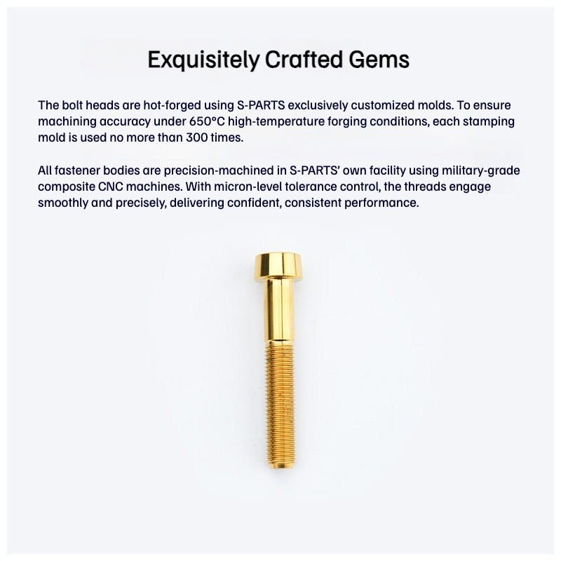 SPARTS Titanium Security Bolt M10 D16 P1.25 – Brake Caliper Locking Screw for Motorcycle