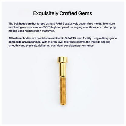 SPARTS Titanium Security Bolt M10 D16 P1.25 – Brake Caliper Locking Screw for Motorcycle