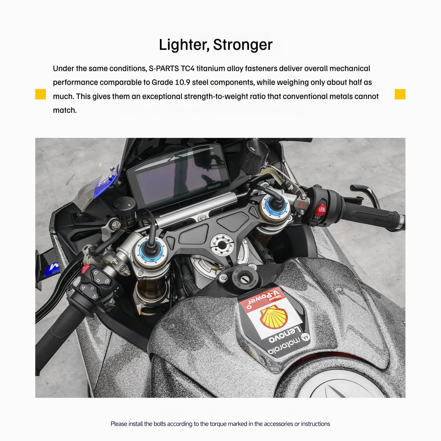 S-PARTS Titanium  Fastener Kit  Bodywork/Subframe and Exhaust for Ducati Panigale V4 S 2025