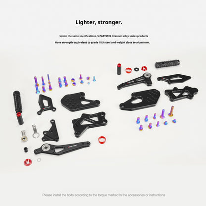 SPARTS R3/R25 MOTO TRON Raised Foot Pegs Titanium Alloy Screws Modification Kit for Yamaha