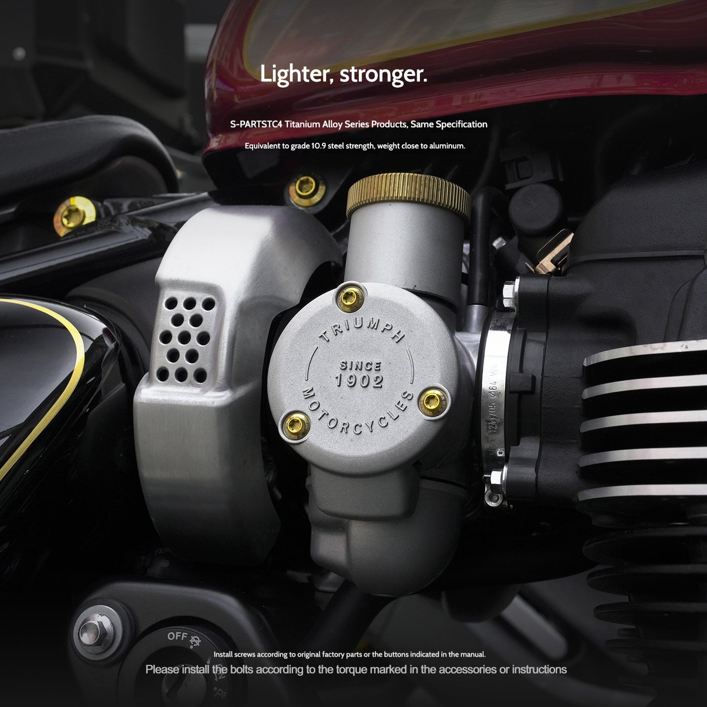 SPARTS Titanium Set Screws for Triumph Bonneville Bobber Motorcycle Modification