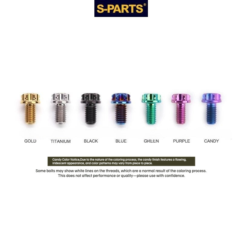SPARTS M10 P1.5 A3 Series Titanium Bolt – Standard Head – 650°C Forged – S-Grade TC4 for E-Bikes, Motorcycles & Bicycles
