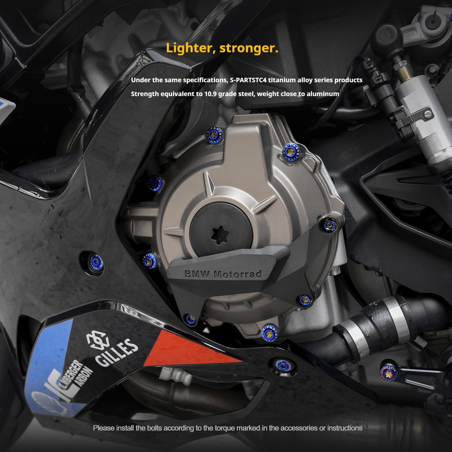 SPARTS TC4 Titanium Bolt Kit Compatible with BMW S1000RR — Full Motorcycle Upgrade Fastener Set