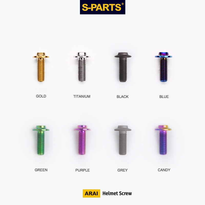 SPARTS Titanium Helmet Screws Kit for ARAI RAPIDE NEO / RX7X / AX7X – M5 & M6 Dome Head Bolts