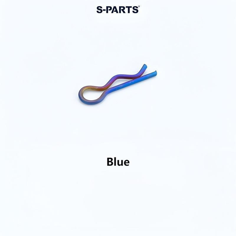 S-PARTS Titanium R Clip Pin 17.5mm Motorcycle Brake Caliper Fastener Retaining Pin Bolt Accessory