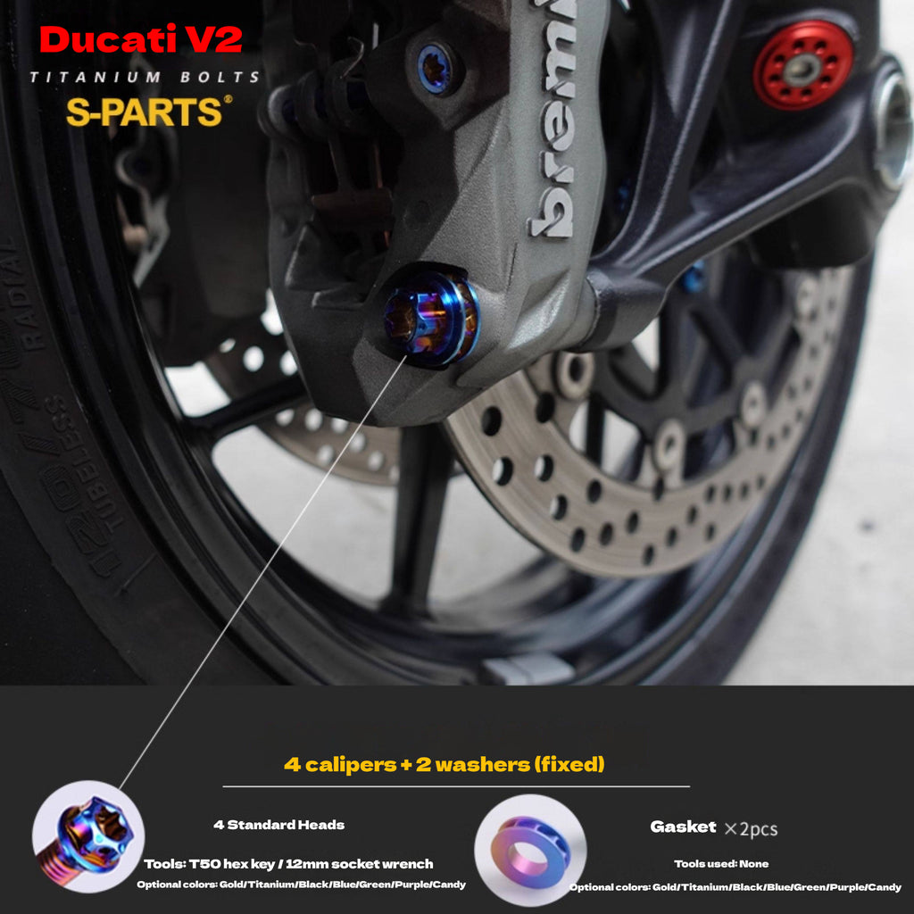 S-PARTS  Compatible with / Suitable for Ducati DUCATI V2 Full Titanium Bolt Kit