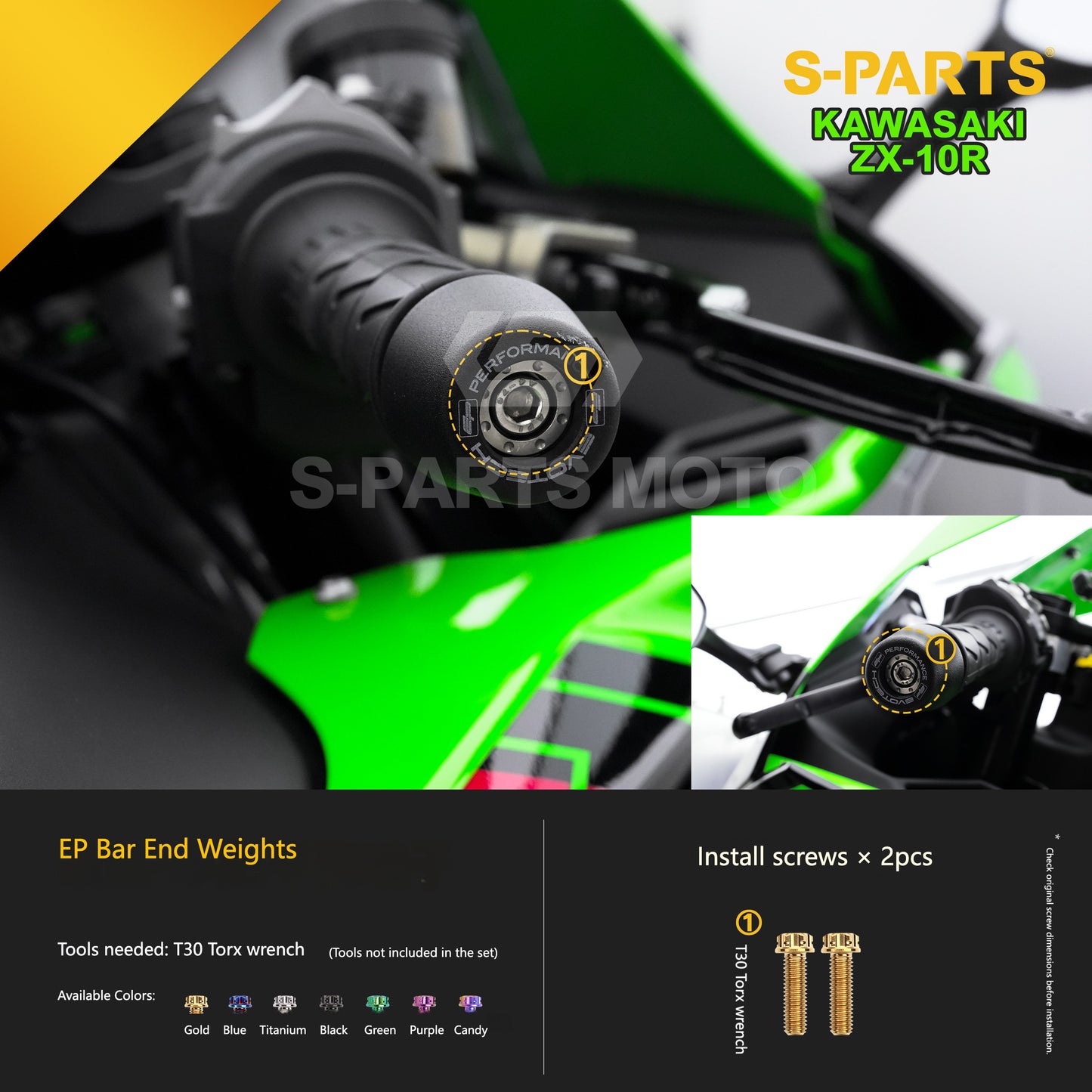S-PARTS Grade 5 (TC4) Titanium Fasteners Kit for Kawasaki Ninja ZX-10R (2023)
