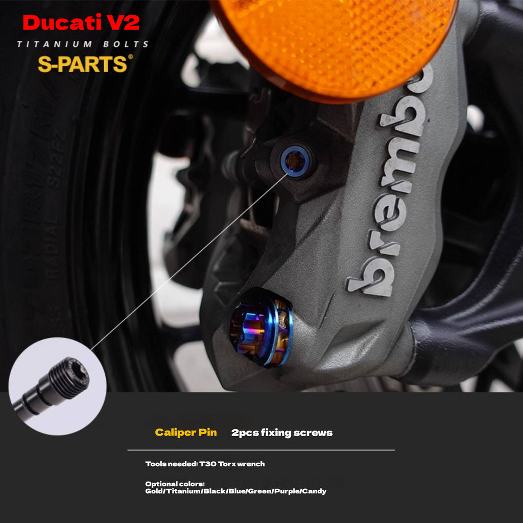 S-PARTS  Compatible with / Suitable for Ducati DUCATI V2 Full Titanium Bolt Kit