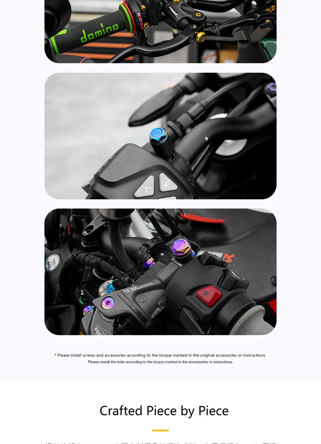 SPARTS Titanium Mirror Block-Off Bolts · M8/M10 Positive & Reverse Thread · Lightweight Motorcycle Plug Bolts