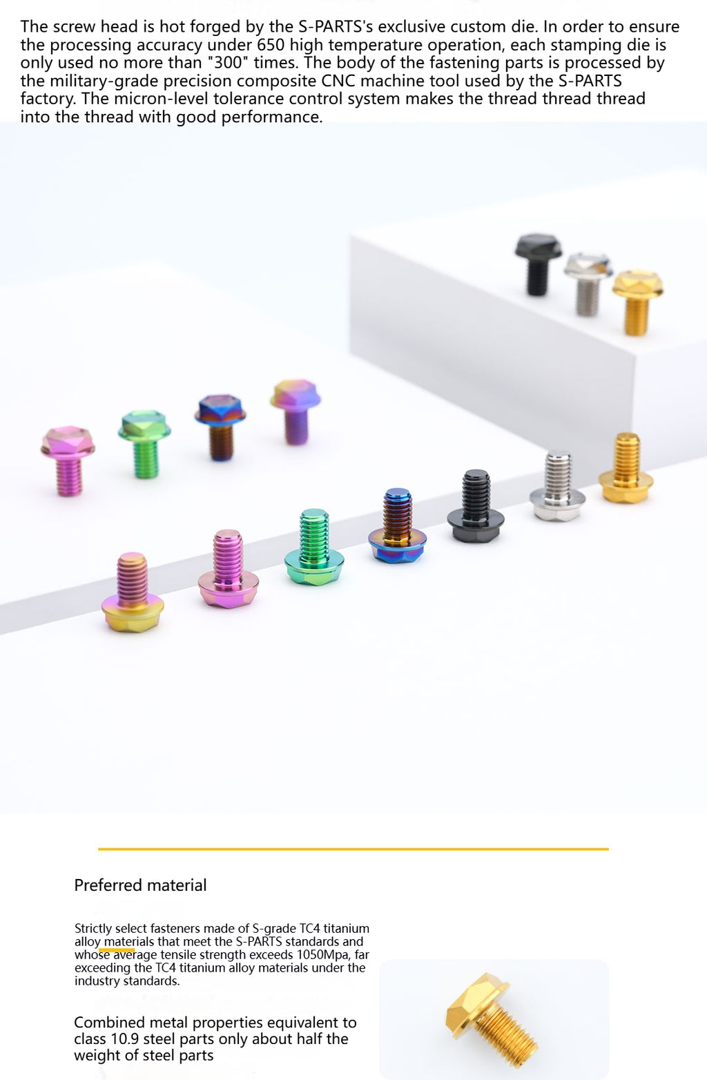 SPARTS Titanium Mirror Block-Off Bolts · M8/M10 Positive & Reverse Thread · Lightweight Motorcycle Plug Bolts