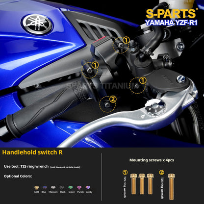 SPARTS Titanium Bolt Kit for Yamaha YZF-R1 - Handlebar, Cockpit & Dash Fasteners