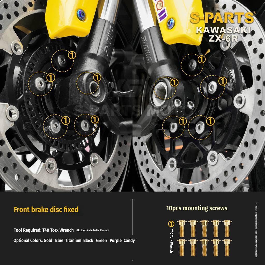 SPARTS Motorcycle Titanium Bolt Upgrade – S-Grade TC4 Bolt Kit for Kawasaki ZX-6R