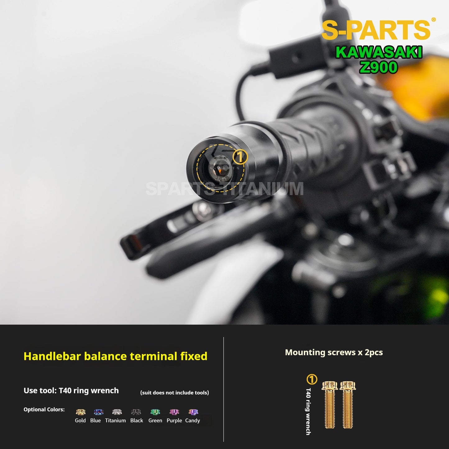 S-PARTS Titanium Fasteners Front End / Control System Bolt Kit for Kawasaki Z900