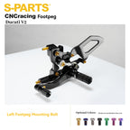 SPARTS Titanium Bolt Kit for CNC Racing Ducati V2 Rearsets | TC4 Grade