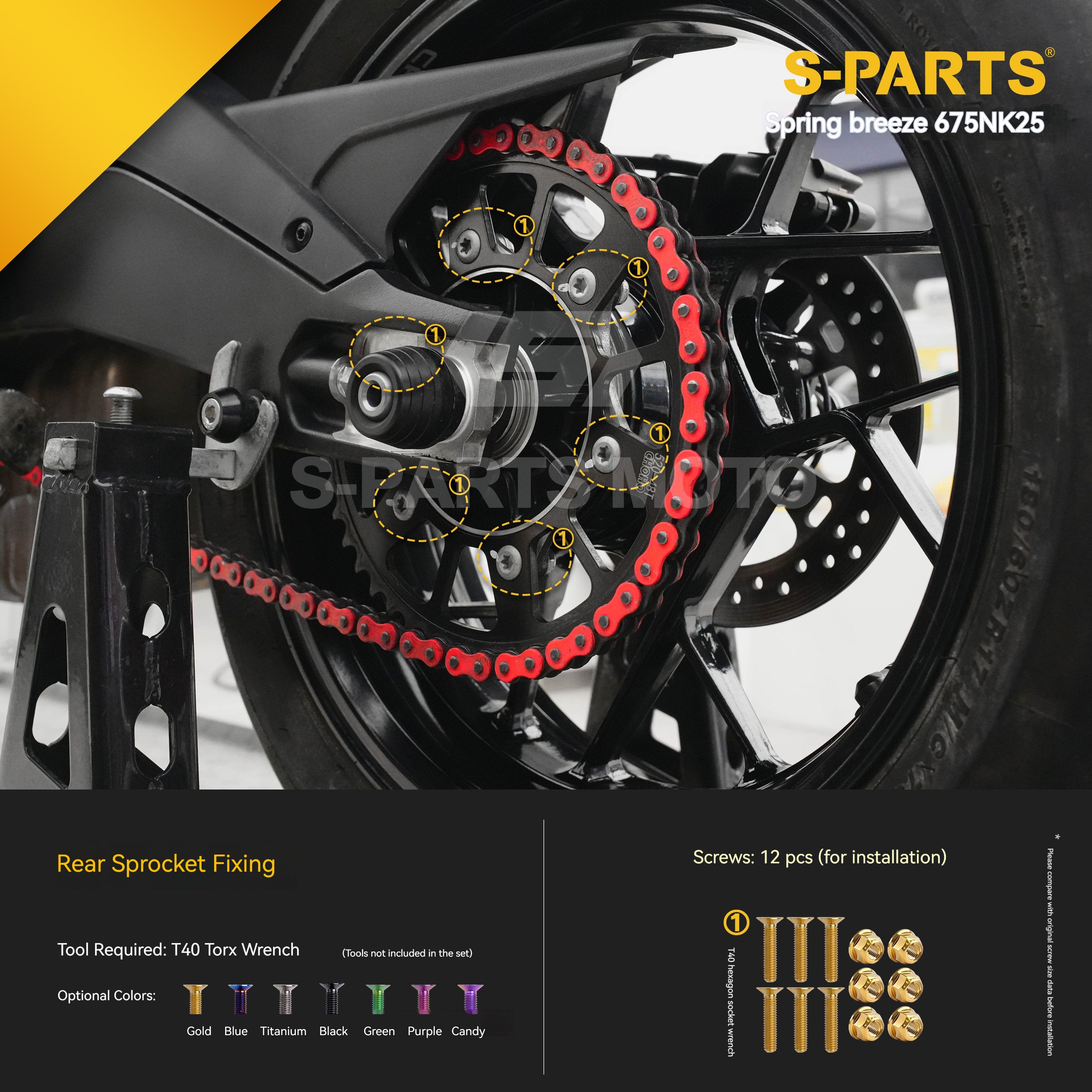 SPARTS Titanium Bolt Kit for CF Moto 675NK 2025 Motorcycle Upgrade