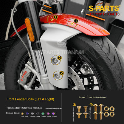 SPARTS Titanium Alloy Bolt Kit for Triumph Rocket 3 – Motorcycle Modification Screws