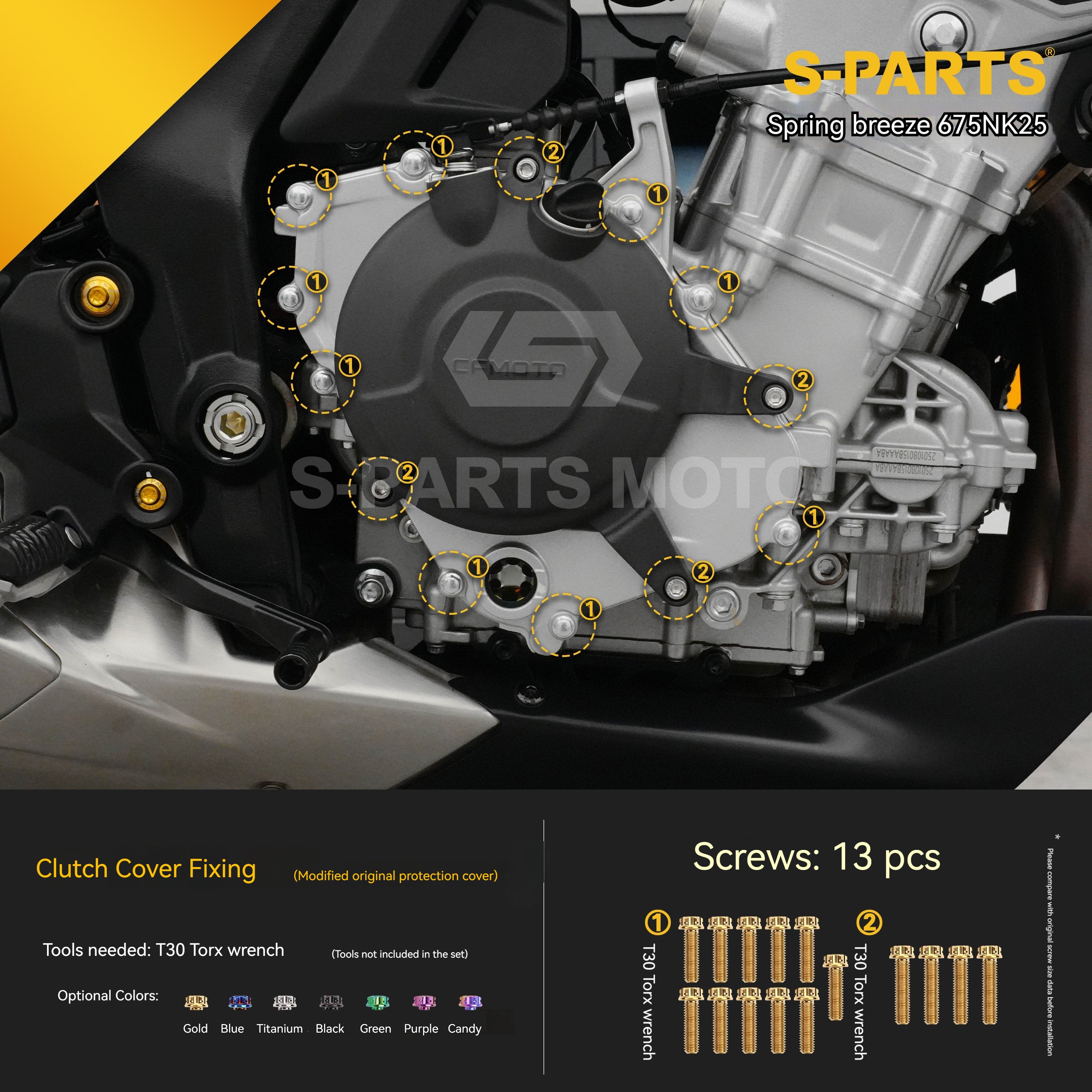 SPARTS Titanium Bolt Kit for CF Moto 675NK 2025 Motorcycle Upgrade