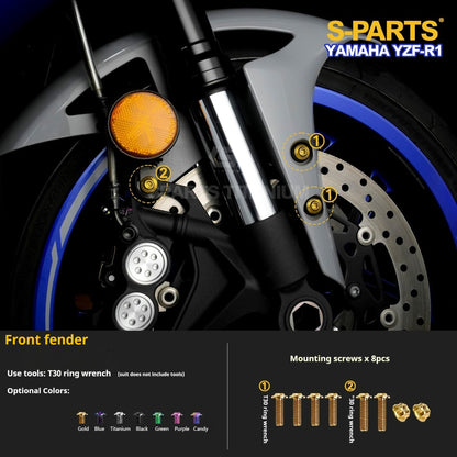 SPARTS Titanium Fasteners Yamaha YZF-R1 - Front Wheel, Brake Caliper，Suspension