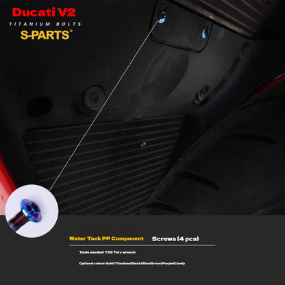 S-PARTS  Compatible with / Suitable for Ducati DUCATI V2 Full Titanium Bolt Kit
