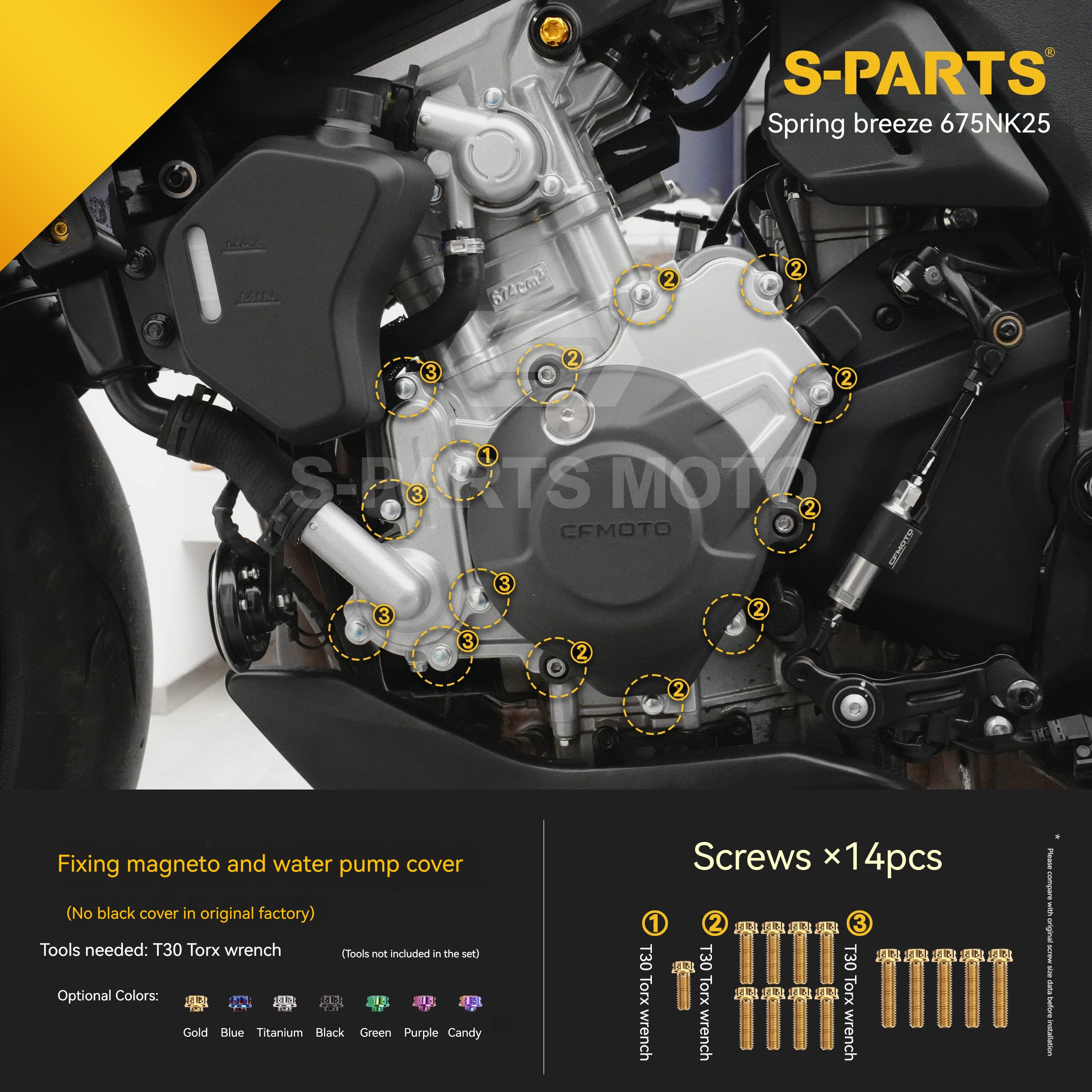 SPARTS Titanium Bolt Kit for CF Moto 675NK 2025 Motorcycle Upgrade