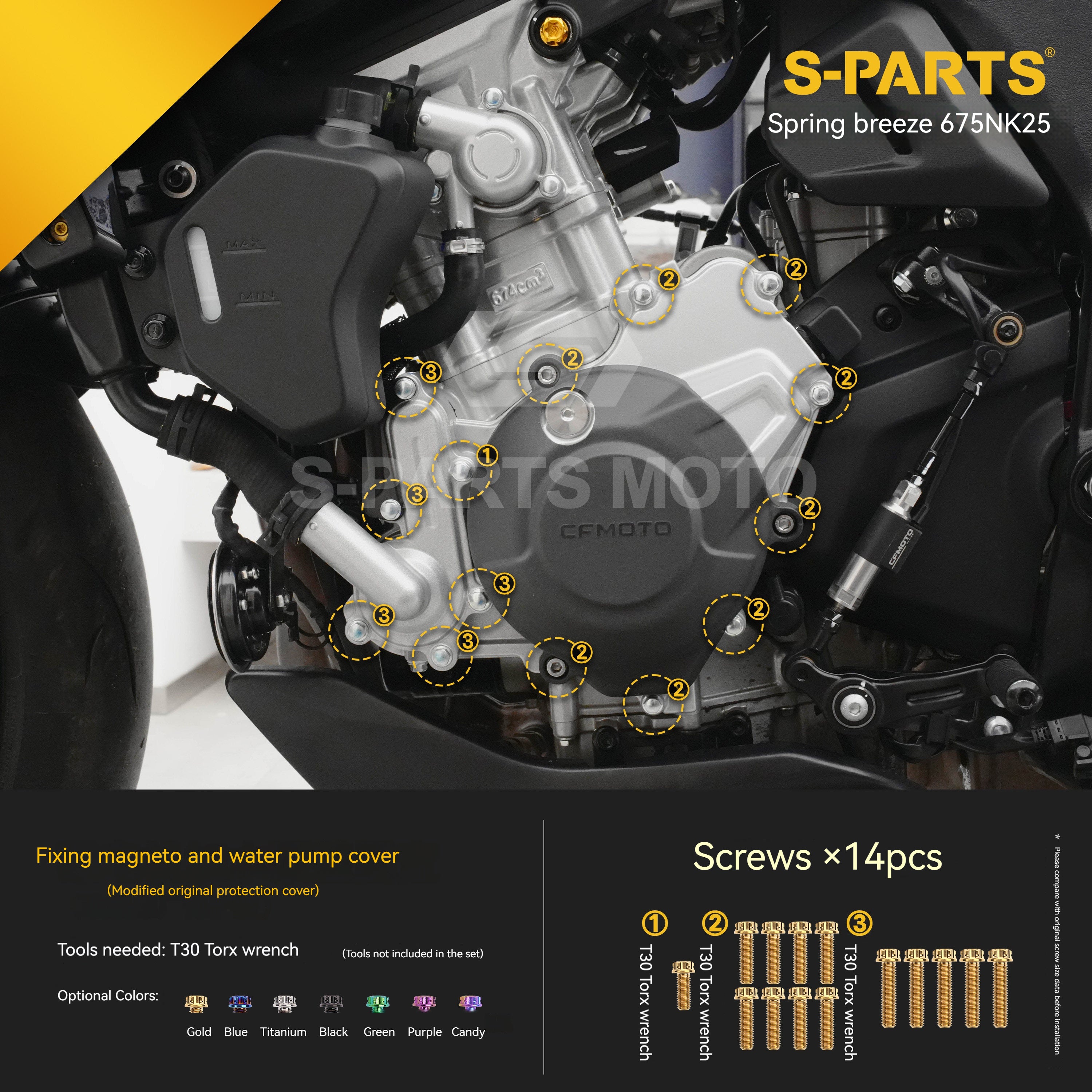 SPARTS Titanium Bolt Kit for CF Moto 675NK 2025 Motorcycle Upgrade