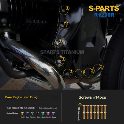 SPARTS Titanium Bolt Kit for BMW R1200R – Motorcycle Fastener Upgrade