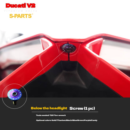 S-PARTS  Compatible with / Suitable for Ducati DUCATI V2 Full Titanium Bolt Kit