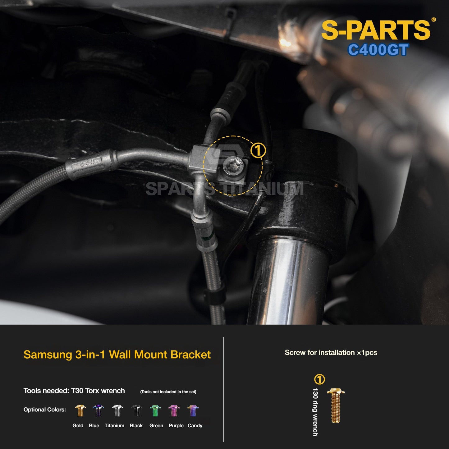 SPARTS Titanium Alloy Handlebar Control & Seat Box Bolts Kit for BMW C400GT