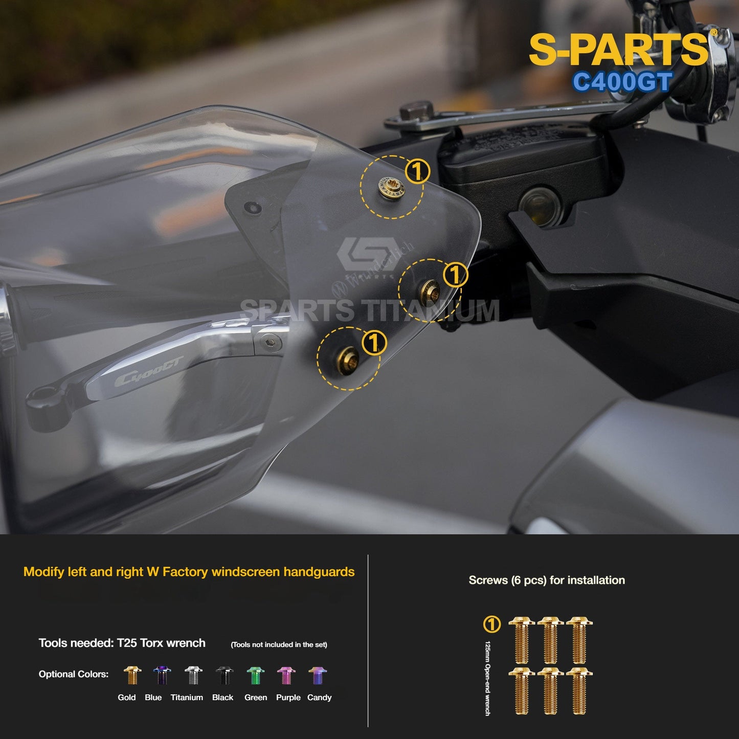 SPARTS Titanium Bolts Kit for BMW C400GT | Brake Calipers, Disc Rotors & Upgrade Accessories