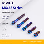 S-PARTS STAN M6 A3 Series TC4 Titanium Bolts – Standard Head Fasteners for Motorcycle & E-Motorcycle Upgrades
