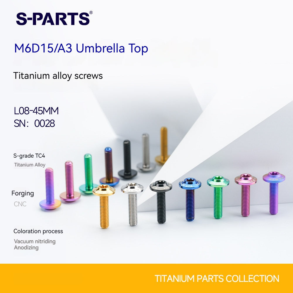 SPARTS A3 Series M6 Titanium Button Head Bolt D15 Grade TC4 | Motorcycle & E-Bike Upgrade Screw