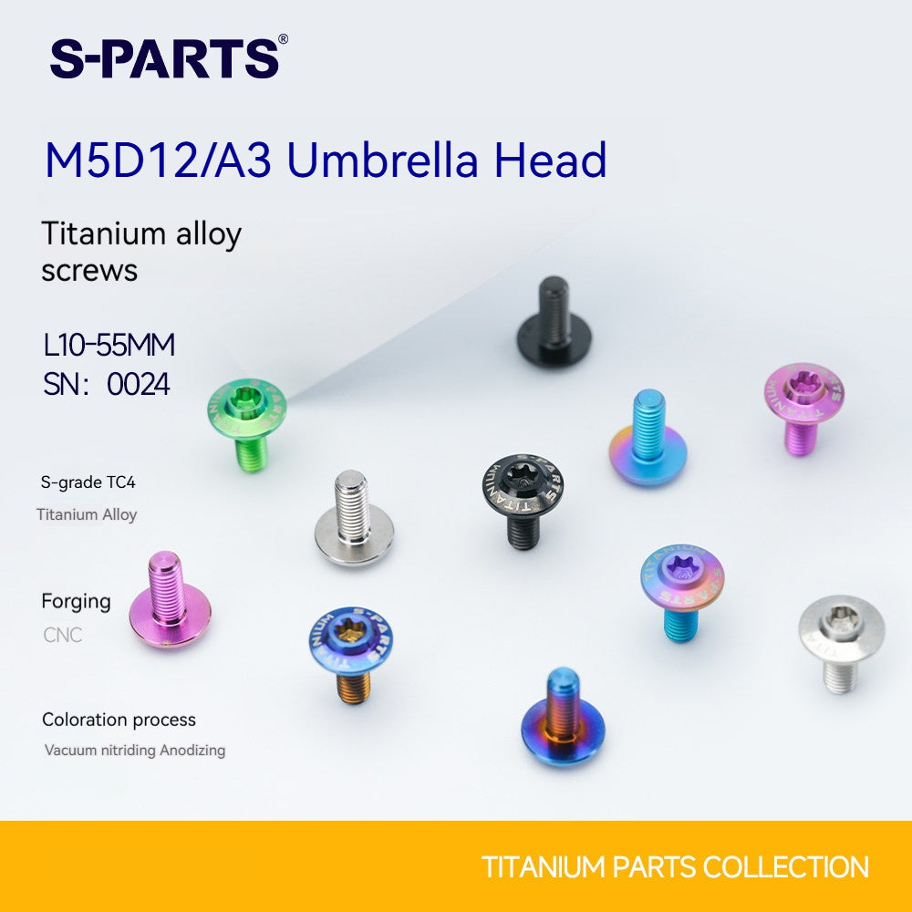 SPARTS A3 Series Titanium Bolt – Button Head M5 D12 – 650°C Forged – S-Grade TC4 Motorcycle Titanium Bolt Upgrade